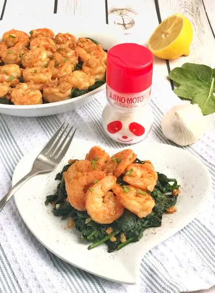 Ginger Garlic Shrimp & Sautéed Spinach