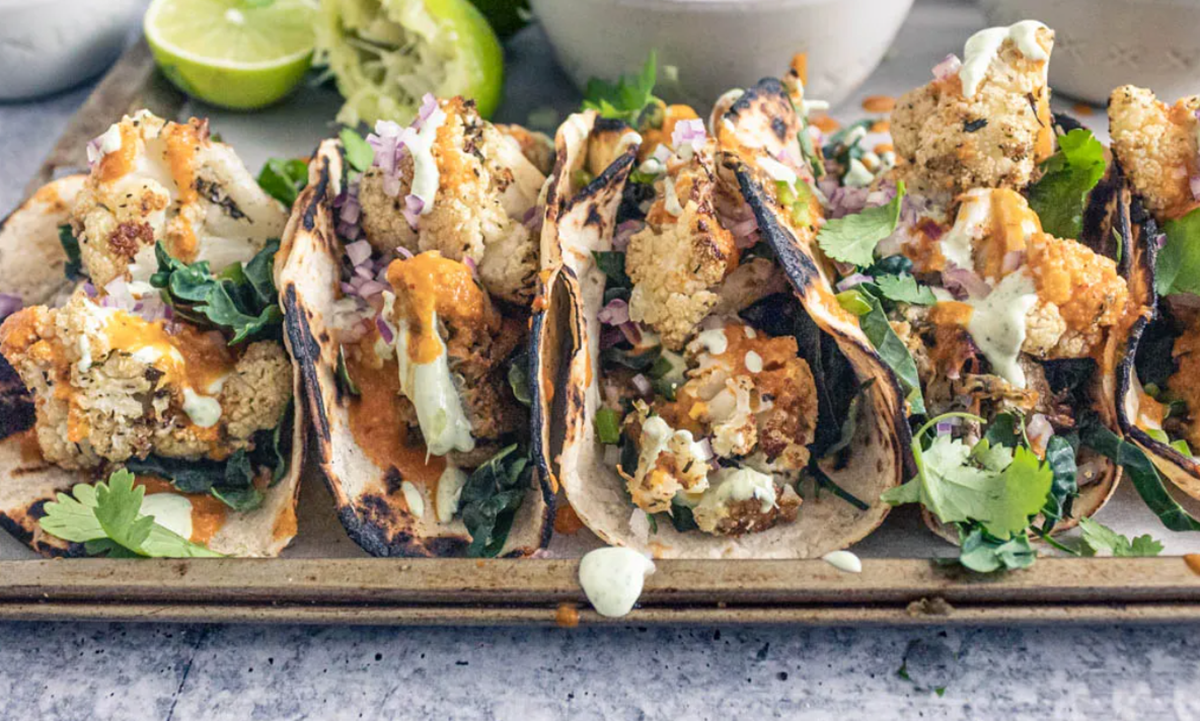 Spicy Cauliflower Tacos with Avocado Crema